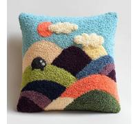 Taxpy Kit de Coussin à Crochet Maille Fait Maison Mole And Mountains Couverture de Coussin 43x43cm,Adapté Aux Débutants avec Motifs Préimprimés,pour Adultes et Débutants,Décoration Intérieure - 3