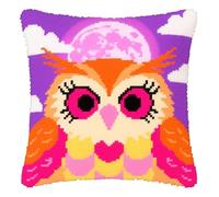 Taxpy Kit D'Oreiller À Crochet De Verrouillage Hibou animal de dessin animé Crochet De Verrouillage Housse D'Oreiller Bricolage Kit De Taie D'Oreiller Taie D'Oreiller Kits D'Artisanat 43x43cm