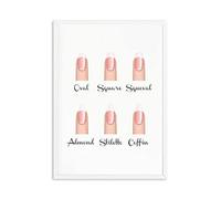 Taxpy Mode Ongles Formes Salon De Beauté Toile Affiches Et Gravures Décor Maquillage Ongles Cadeaux Type D'ongle Guide Art Toile Peinture Image, 30x40 No Frame