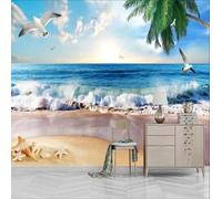 Taxpy Papier Peint 3D Personnalisé,Paysage Marin Stéréo,Mouette,Cocoa Beach,Perroquet,Photo Murale Pour Salon Ou Chambre,Affiche-200X140Cm