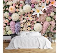 Taxpy Papier Peint Mural De Taille Personnalisée,Composition Florale Pastel Amovible À Décoller Et À Coller,Papier Peint Photo,3D Pour Salon,Chambre À Coucher Décorations Murales-400X280Cm