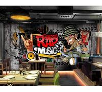 Taxpy Papier Peint Photo 3D Personnalisé Fond De Karaoké Avec Musique Hip-Hop Rock Papier Peint Photo Mural Amovible Pour La Décoration Murale De Votre Maison (Sans Pvc)-350X256Cm
