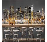 Taxpy Papier Peint Photo 3D Personnalisé,Fresques Murales,Tapisserie Architecture De New York Paysage Nocturnepour Salon Chambre Tv Mur Papel De Parede,Décoration Intérieure,Tapety-150X105Cm