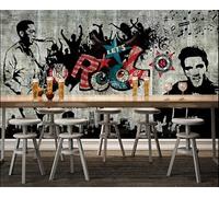 Taxpy Papier Peint Photo 3D Personnalisé Mur De Fond De Karaoké Musique Et Rock Papier Peint Photo Mural Amovible Pour La Décoration Murale De Votre Maison (Sans Pvc)-250X175Cm