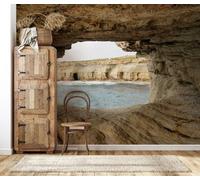 Taxpy Papier peint photo Rochers Grottes Paysage marin, 430x300cm Photo murale Papier Peint Panoramique Poster Mural Chambre