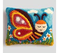 Taxpy Point Noué Kit De Taie D'Oreiller À Crochet,Chenille 43X43Cm Kit Coussin Au Point Noué Pour La Décoration D'Oreillers Et De Coussins