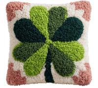 Taxpy Point Noué Kit De Taie D'Oreiller À Crochet,Trèfle À Quatre Feuilles 43X43Cm Kit Coussin Au Point Noué Pour La Décoration D'Oreillers Et De Coussins