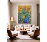 Taxpy Tableau art déco Magnifique Paon,G,50 * 70cm Impression Art Graffiti Peintures sur Toile Abstract Art Toile Tirages pour Kids Room Decor