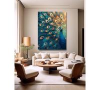 Taxpy Tableau art déco Paon bleu,N,50 * 70cm Sur Toile impression peinture Affiche Photo Image affiche d'art mural salon décorations de chambre à coucher