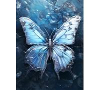 Taxpy Tableau art déco Papillon de glace bleu,40 * 60cm Décorative Mural Poster Decoration Mur Affiche avec Imprime Cuisine