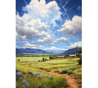 Taxpy Tableau contemporain Paysage de prairie verte,50 * 70cm Décorative Mural Poster Decoration Mur Affiche avec Imprime Cuisine