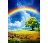 Taxpy Tableau contemporain Peinture pastorale arc-en-ciel,50 * 70cm Impression Art Graffiti Peintures sur Toile Abstract Art Toile Tirages pour Kids Room Decor