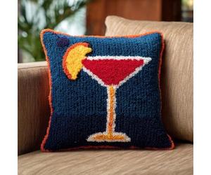 Taxpy Verre À Cocktail Kit De Coussins Avec Crochet,43 X 43 Cm | Latch Hook Canevas Coussin Point Convient aux débutants aux adultes Créatif Décoration intérieure Projets artisanaux Idéal