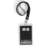 TAXTYHRE Accessoires d'agents, Carte d'identité Noire, avec Cordon, Accessoires de Costume d'Espion, pour Fête d'halloween Carnaval Cosplay