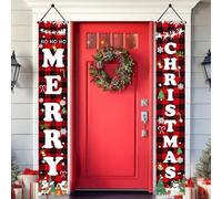 TAXTYHRE Bannière de Porte Joyeux Noël, Bannière Suspendue de Noël, Banderole Joyeux Noel Rouge, Décorations de Noel Bannières, pour Maison Intérieur ou Extérieur (D)