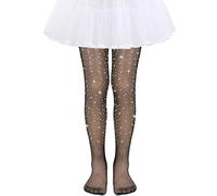 TAXTYHRE Collant Resille Fille, Noir, Opacité 0.5, Taille 110, Pour Filles, Enfants, Fête de Rave, Halloween, École de Danse de Ballet