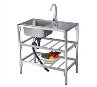 TAXXII Bac à lessive autoportant en Acier Inoxydable, évier Utilitaire extérieur, Station de Lavage Portable à Une cuve avec Table de Nettoyage et étagères de Rangement pour Garage, resta