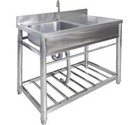 TAXXII Évier de Cuisine en Acier Inoxydable avec Table de Travail, Station de préparation Utilitaire, Station de Lavage autoportante pour la buanderie extérieure, Garage ou Jardin.