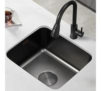 TAXXII Évier de Cuisine Monobloc en Acier Inoxydable, à Poser, fabriqué à la Main, pour Poste de Travail, Siphon de vidange, Robinet d'angle, douchette extractible (4038)