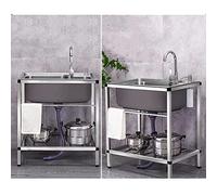TAXXII Évier de Cuisine Professionnel à 1 Compartiment, autoportant, pour extérieur, idéal pour Restaurants, blanchisseries, Bureaux, Bars, hôtels et Maisons. Évier Portable en Acier INOX