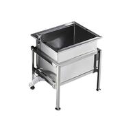 TAXXII Évier de Nettoyage de Sol intérieur/extérieur, bac à lessive en Acier Inoxydable avec système de Drainage pour Cuisines, commerces et garages (48 cm/18,8 po)