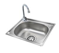 TAXXII Évier encastré en Acier Inoxydable, évier de Cuisine à Une cuve à Poser avec Robinet d'eau Froide pour Poste de Travail, Cuisine de préparation et Bar (53 * 38 cm)