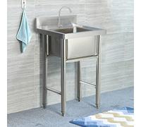 TAXXII Évier Utilitaire autoportant pour Cuisine, Poste de Travail à Une cuve en Acier Inoxydable avec paniers de vidange et Accessoires, idéal pour Restaurants, Cuisines et buanderies do