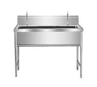 TAXXII Évier Utilitaire en Acier Inoxydable, bac à lessive autoportant avec Support et Robinet pour Cuisine, Garage, Ferme (120 x 50 x 80 cm)