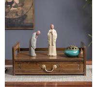 TAXXII Table d'autel de méditation en Bambou avec tiroir, autel rectangulaire à 3 Niveaux pour Statues bouddhistes et Rangement