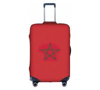 TAyang Housse de protection imperméable et résistante à la poussière pour valises de 45,7 à 81,3 cm Motif drapeau du Maroc, blanc, L