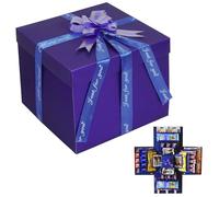 Taybong Boîte à explosion à faire soi-même, boîte surprise à 5 couches avec nœud et ruban adhésif, boîte cadeau créative pour photos et bonbons, boîte à bricolage bleue pour anniversaire, mariage et