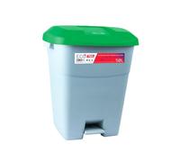 Tayg 434037 Poubelle à pédale, base grise et couvercle vert, 50 litres