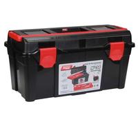 Tayg Coffre à outils 580 x 285 x 290 mm 47,9 L avec plateau et bac Noir et rouge