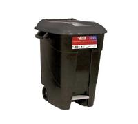 TAYG Conteneur de déchets avec pédale 120 L, bleu et gris