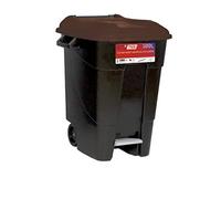 Tayg Eco- Conteneur de déchets avec pédale 100 litres, base noire et couvercle marron