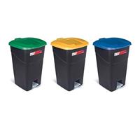Tayg Lot de 3 poubelles de cuisine avec pédale - Poubelles de recyclage 60 l