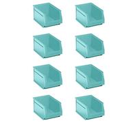 Tayg Lot de 8 tiroirs en plastique empilables nº55 - Organiseur de vis, tiroirs, boîte de rangement, bacs en plastique rectangulaires (turquoise, 33,6 x 21,6 x 20 cm)