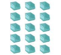 Tayg Pack de bacs en plastique empilables - Organisateur de vis, tiroirs, boîte de rangement, bacs en plastique rectangulaires (turquoise, 23,6 x 16 x 13 cm)