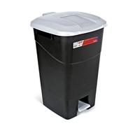 Tayg poubelle de 60 litres avec pédale, base noire et couvercle gris