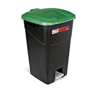 Tayg poubelle de 60 litres avec pédale, base noire et couvercle vert