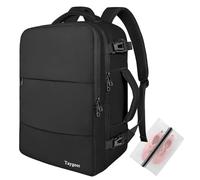 Taygeer Sac a Dos Voyage Cabine Avion, Bagage à Main 45x36x20 Easyjet, Sac à Dos pour Ordinateur Portable 15.6 Pouces USB Charging Port, Sac a Dos Voyage Femme Homme Collège Affaire Scolaire, Noir