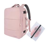 Taygeer Sac a Dos Voyage Cabine Avion, Bagage à Main 45x36x20 Easyjet, Sac à Dos pour Ordinateur Portable 15.6 pouces USB Charging Port, Sac a dos Travail Sac a dos voyage Femme Collège Scolaire, Rose