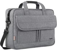 Taygeer Sacoche Ordinateur Portable 15.6 Pouces Imperméable Mallette Sac à Bandoulière pc Tablette Cartable Cadeau pour Hommes Femmes Collège Cours Travail Affaires Voyage Gris