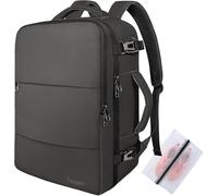 Taygeer Valise Cabine Bagage Cabine 55x35x25, Sac Voyage Cabine Compatible with Air France, Sac à Dos Ordinateur 18 Pouces Port USB Charger, Bagage Cabine Homme Voyage, École, Travail, Gris Foncé