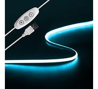 Tayire Blace Bleue COB Ruban LED TV 2m, 5V USB Gradateur Bande lumineuse COB TV Rétroéclairage CRI90+ 4mm 960LEDs LED Lumière Linéaire pour TV Rétro-Éclairage PC Chambre Cuisine Maison DIY Décoration