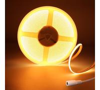 Tayire COB Bande lumineuse LED CC 24 V blanc chaud 3 000 K, 10 m 320 LED/m Bande de lumière CRI95+ 8 mm super brillante LED pour fêtes, comptoirs, décoration de maison (LED uniquement)