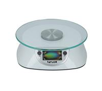Taylor Balances de Cuisine Numériques avec Plate-Forme en Verre, Haute Précision avec Fonction Tare avec Précision, Argenté, Poids 5 kg / Capacité de 5 000 ml