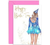 Taylor Carte d'anniversaire pour filles - Carte de vœux de naissance pour fans - Carte d'anniversaire pour les fans de Swift - Carte d'anniversaire élégante pour elle, femme, amie, meilleure amie,