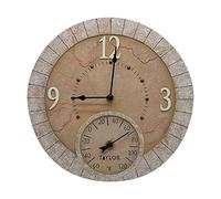 Taylor Horloge en Pierre de Terre Cuite polyrésine avec thermomètre Multicolore 35,6 cm