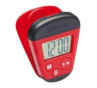 Taylor - Minuteur de Cuisine Numérique avec Fonction Chronomètre, Alarme avec Compte à Rebours, Clip Mémo, Dos Magnétique, Rouge/Noir